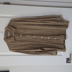 Vintage Vibes: Artsy By Taylor Linen Shirt in Dusty Olive